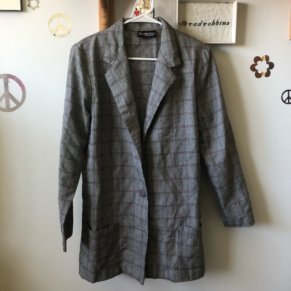 Vintage Lightweight Plaid Blazer